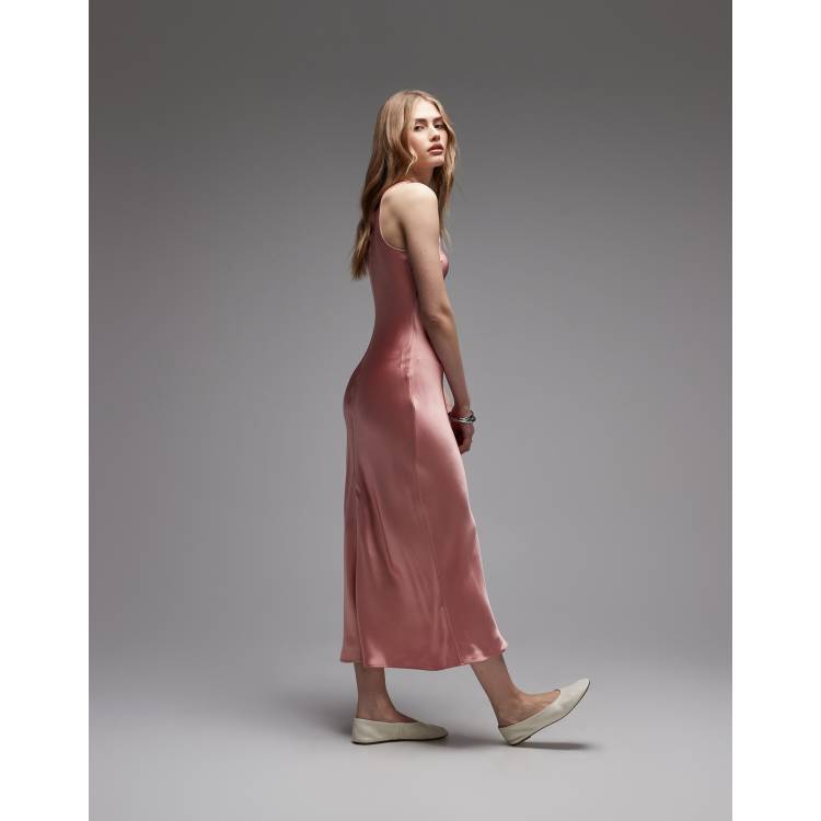 knee length dresses for ladies Cowl Neck Midi Bias Dress Multi Peach / M main image 0