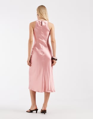 & Other Stories Sleeveless Satin Midi Dress In Pink