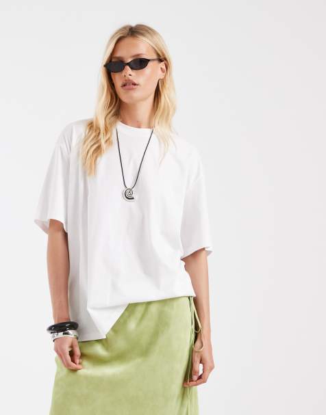 & Other Stories – Biały T-shirt oversize o fasonie boyfriend - view 1