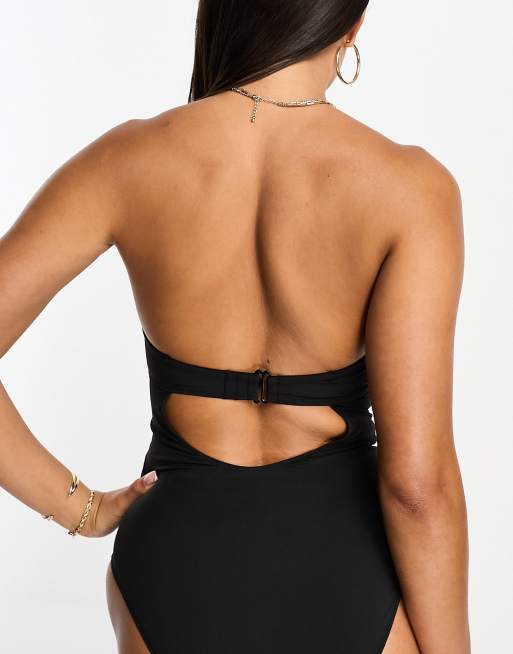 & Other Stories big bow swimsuit in black, 2 of 4