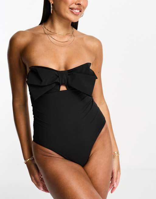 Other Stories big bow swimsuit in black