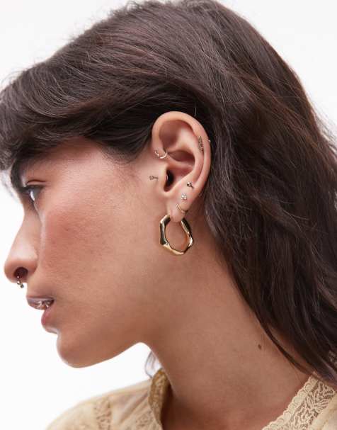 & Other Stories big drop stud earrings in gold - view 1