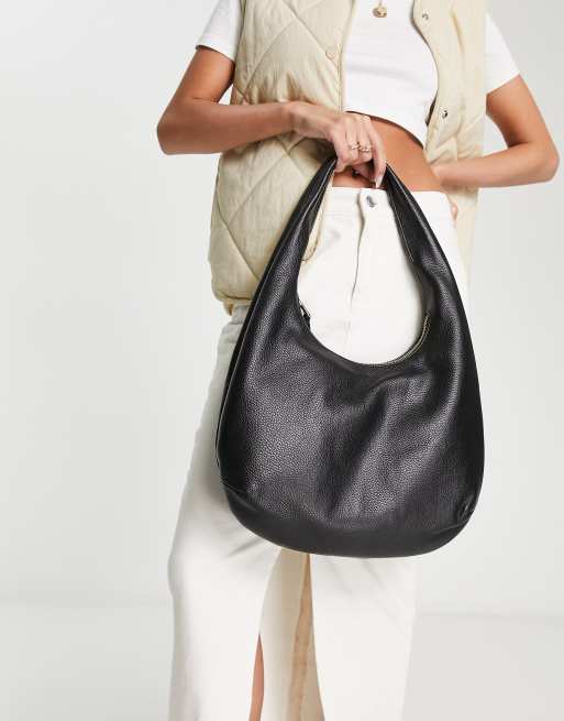 Other Stories big leather shoulder bag in black