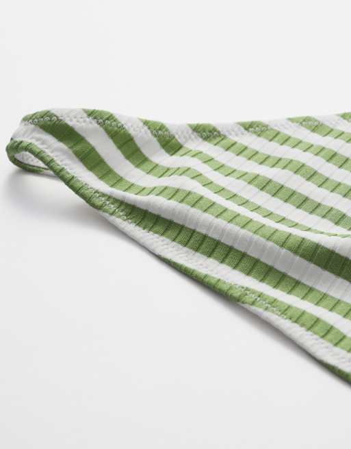 & Other Stories bikini bottoms in green stripes, 2 of 2