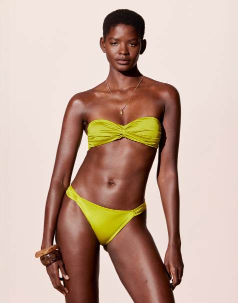 & Other Stories - Bikini triangle effet froissé et noué - Vert - view 1