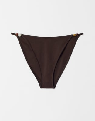 & Other Stories – Bikinihose in Braun mit Muschelriemen - view 1