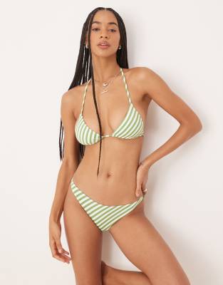 & Other Stories - Bikinihose mit grünen Streifen