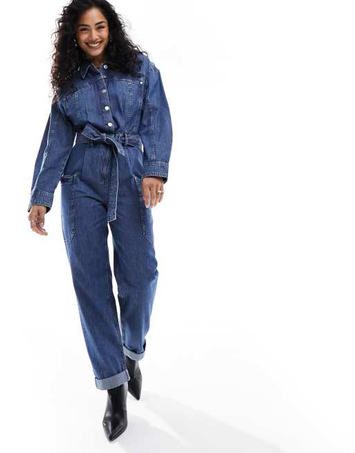 & Other Stories – Blå lätt jumpsuit av denim med påsydda fickor, 3 av 4