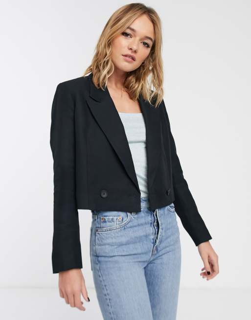 Blazer noir court new arrivals