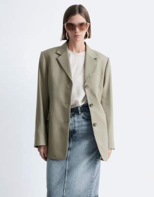 & Other Stories - Blazer oversize en laine majoritaire - Beige-Neutre