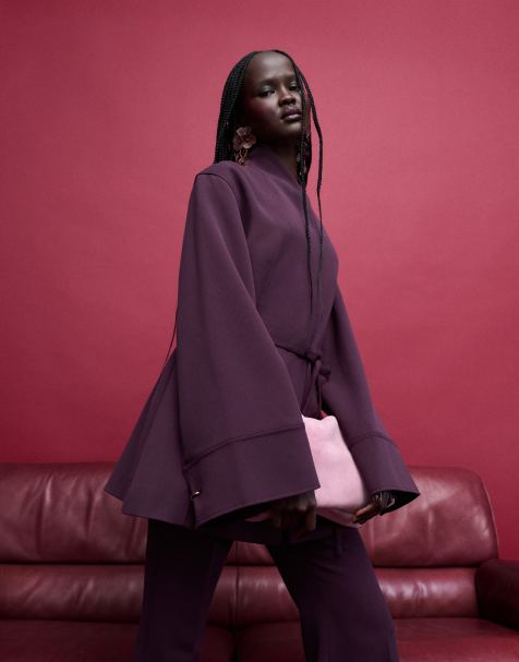 & Other Stories - Blazer stile kimono bordeaux in coordinato - view 1