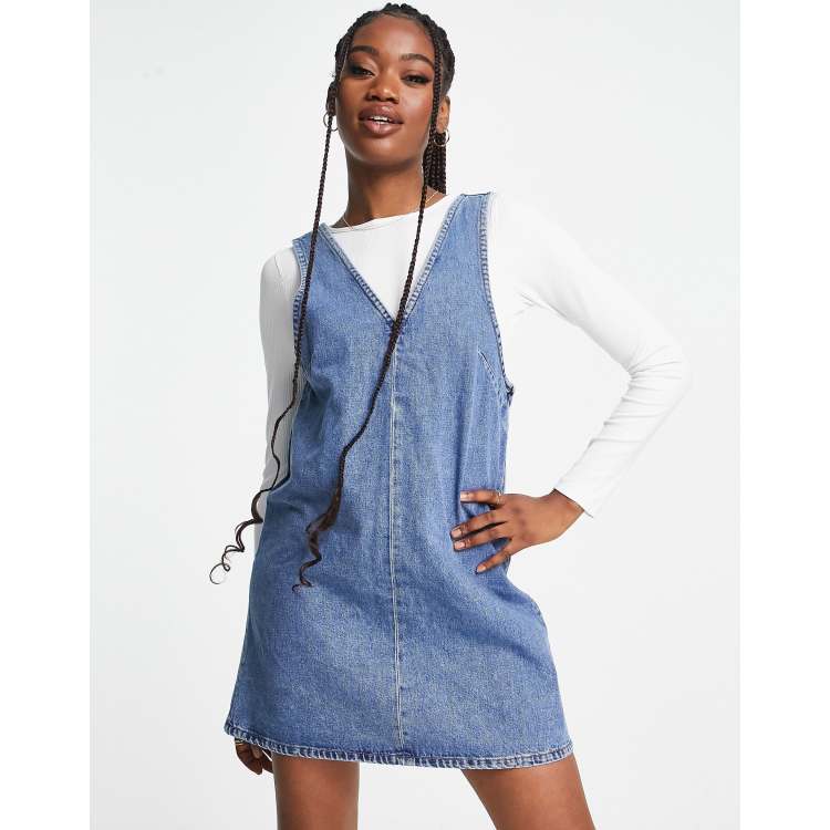  Other Stories cotton belted denim mini dress in blue