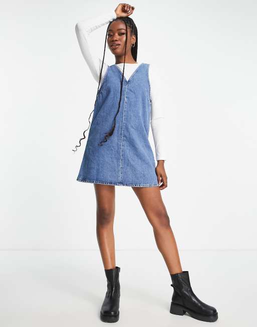 andmary bonnie denim mini dress
