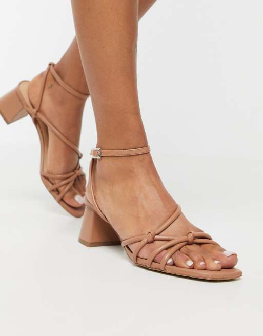 Other Stories block heel strappy sandal in tan