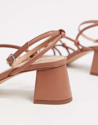 tan strappy block heel sandals