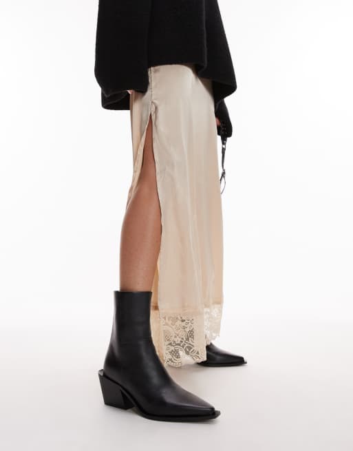 Other Stories block heeled western chelsea boots in black ASOS