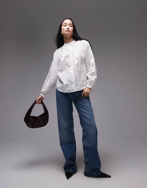 & Other Stories - Blouse à fleurs brodées - Blanc, 3 de 4