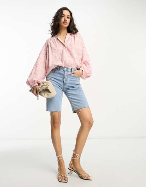 & Other Stories - Blouse met bloemenborduursels in roze, 4 van 4