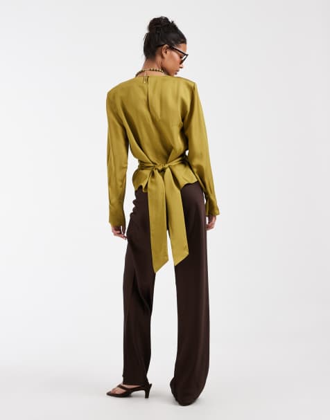 & Other Stories - Blouse met lange mouwen en gestrikte achterkant in groen - view 1