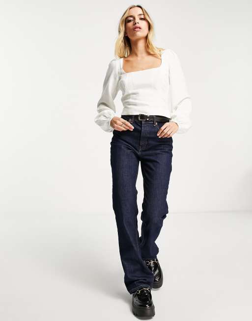 & Other Stories - Blouse met lange mouwen en uitsnijding op de rug in gebroken wit, 4 van 4