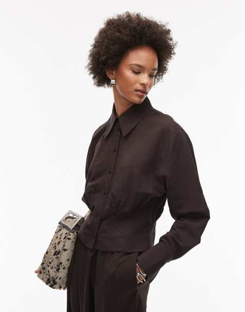 & Other Stories  blouse with cinch waist in brown