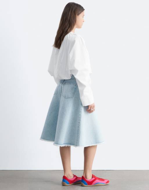 & Other Stories - Blusa in popeline bianca con maniche a sbuffo , 4 di 4