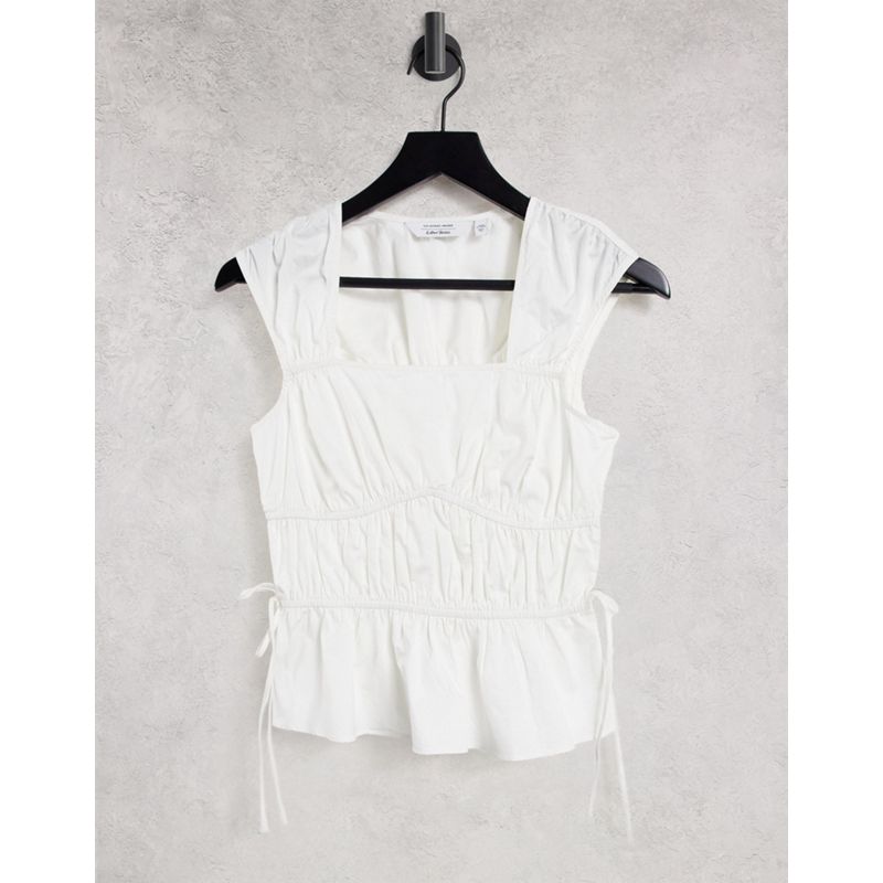 Top Donna & Other Stories - Blusa senza maniche in cotone organico con corsetto in bianco