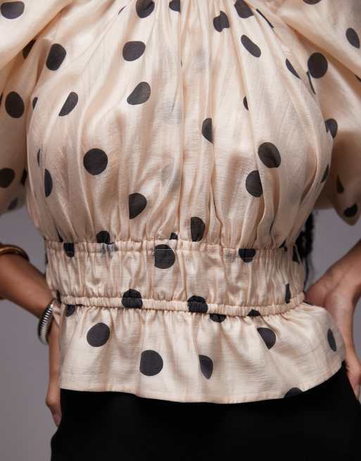 & Other Stories - Bluse med pufærmer i statement-design og indsyet talje samt prikket print, 3 af 4