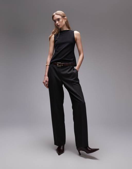 & Other Stories boat neck jersey tank top in black, 4 of 4