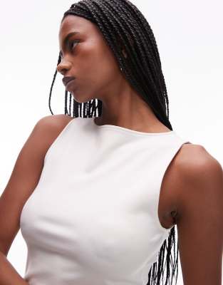 Shop & Other Stories Boat Neck Jersey Tank Top In White