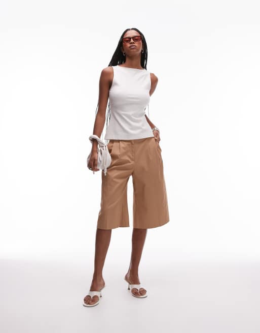 & Other Stories boat neck jersey tank top in white, 4 of 4