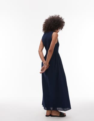 & Other Stories Boat Neck Maxi Dress With Smocked Bodice
