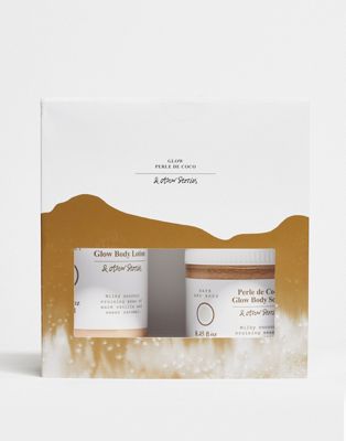 & Other Stories body wash and scrub gift set in perle de coco glow
