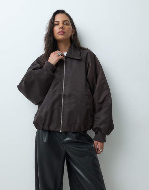 & Other Stories bomber coupe relaxed marron foncé, 5 de 5