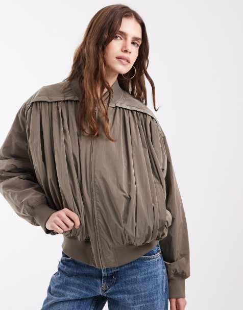 & Other Stories bomber froncé couleur taupe - view 1