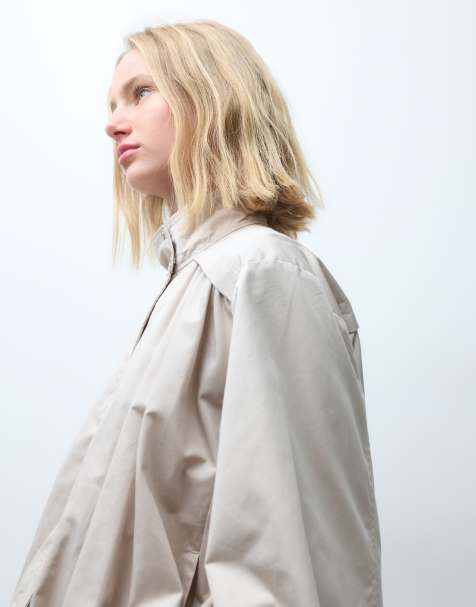 & Other Stories Bomberjacke aus Baumwollmix mit Trichterkragen in Beige - view 1