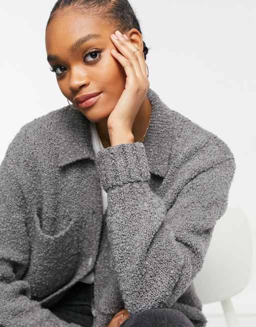 u0026 Other Stories borg cardigan in grey | ASOS