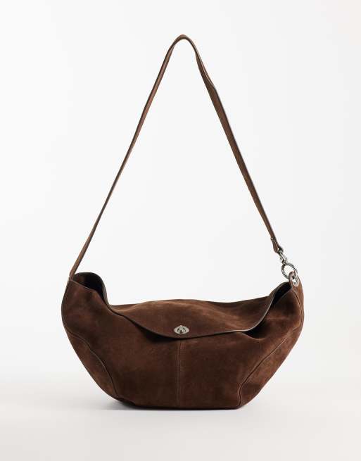& Other Stories - Borsa a spalla in camoscio premium color cioccolato