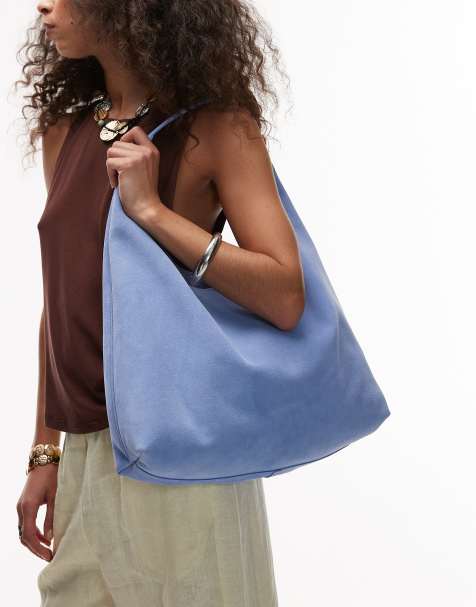 & Other Stories - Borsa shopping grande blu chiaro in camoscio - view 1