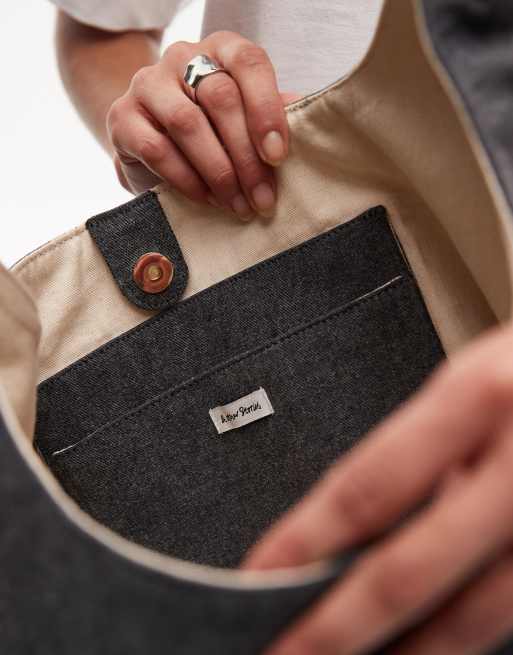 & Other Stories - Borsa shopping grande in denim grigio slavato, 2 di 4