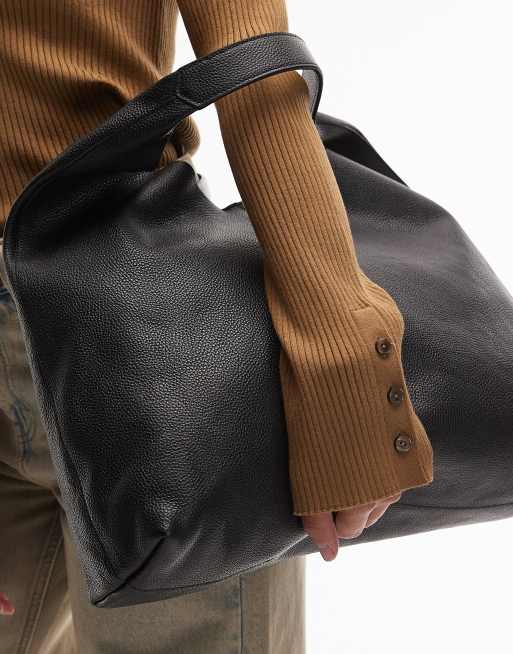 & Other Stories - Borsa shopping grande in pelle nera, 4 di 4