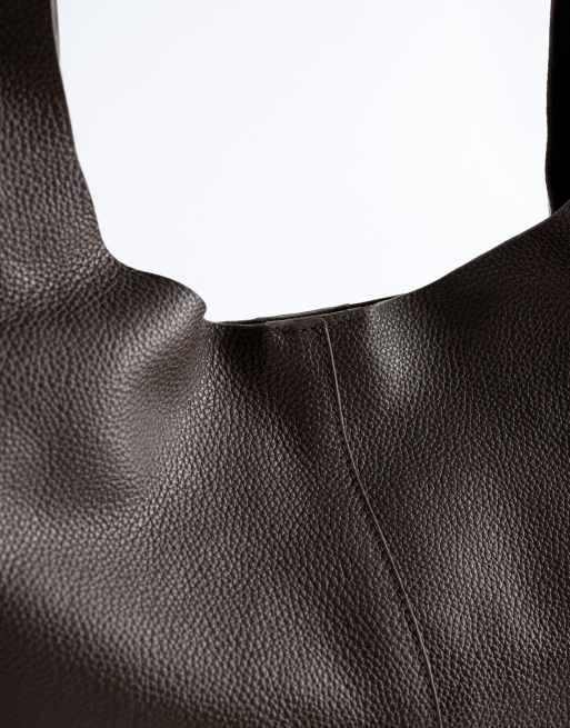 & Other Stories - Borsa shopping grande in vera pelle marrone scuro, 3 di 4