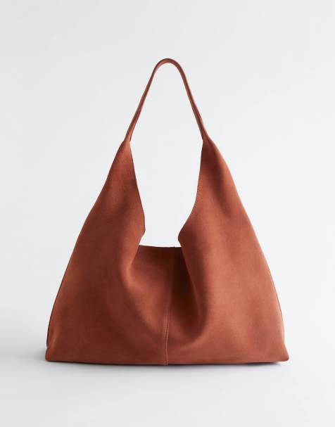 & Other Stories - Borsa shopping in pelle scamosciata grande rossa - view 1