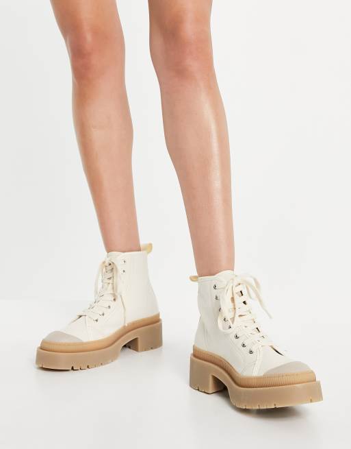 & Other Stories - Bottines à semelle chunky et à lacets - Beige - BEIGE, 4 de 4