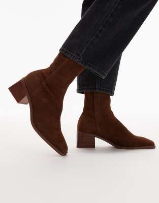 & Other Stories - Bottines en cuir à talon chunky - Marron-Brown