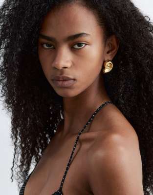 Boucles d'oreilles à pendant coquillage - Doré