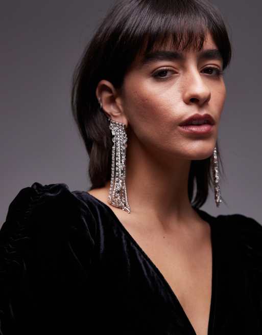 & Other Stories - Boucles d'oreilles à pendants à strass et bijou d'oreille - Argenté