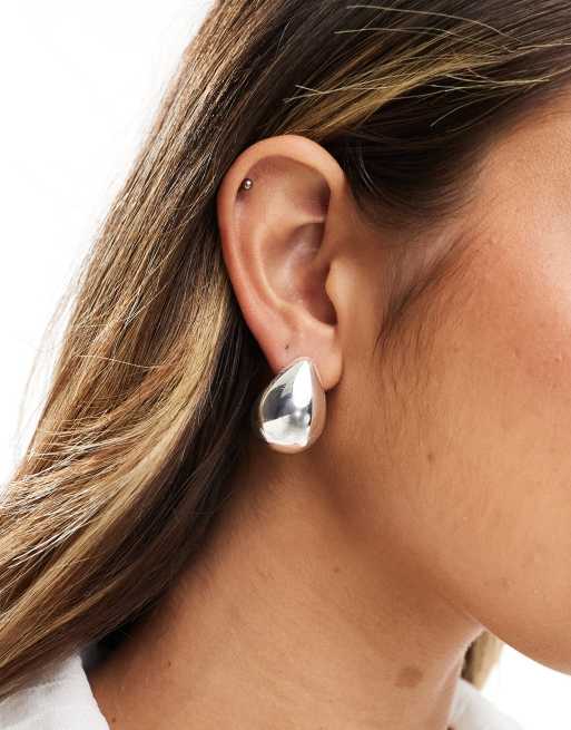 & Other Stories - Boucles d'oreilles oversize effet goutte d'eau - Argenté