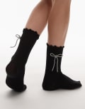 [Other Stories] & Other Stories bow embellished socks in black 39-41 Black