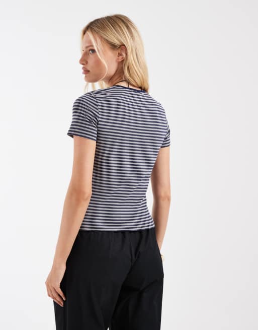 & Other Stories boxy oversized t-shirt in blue stripes, 2 of 4